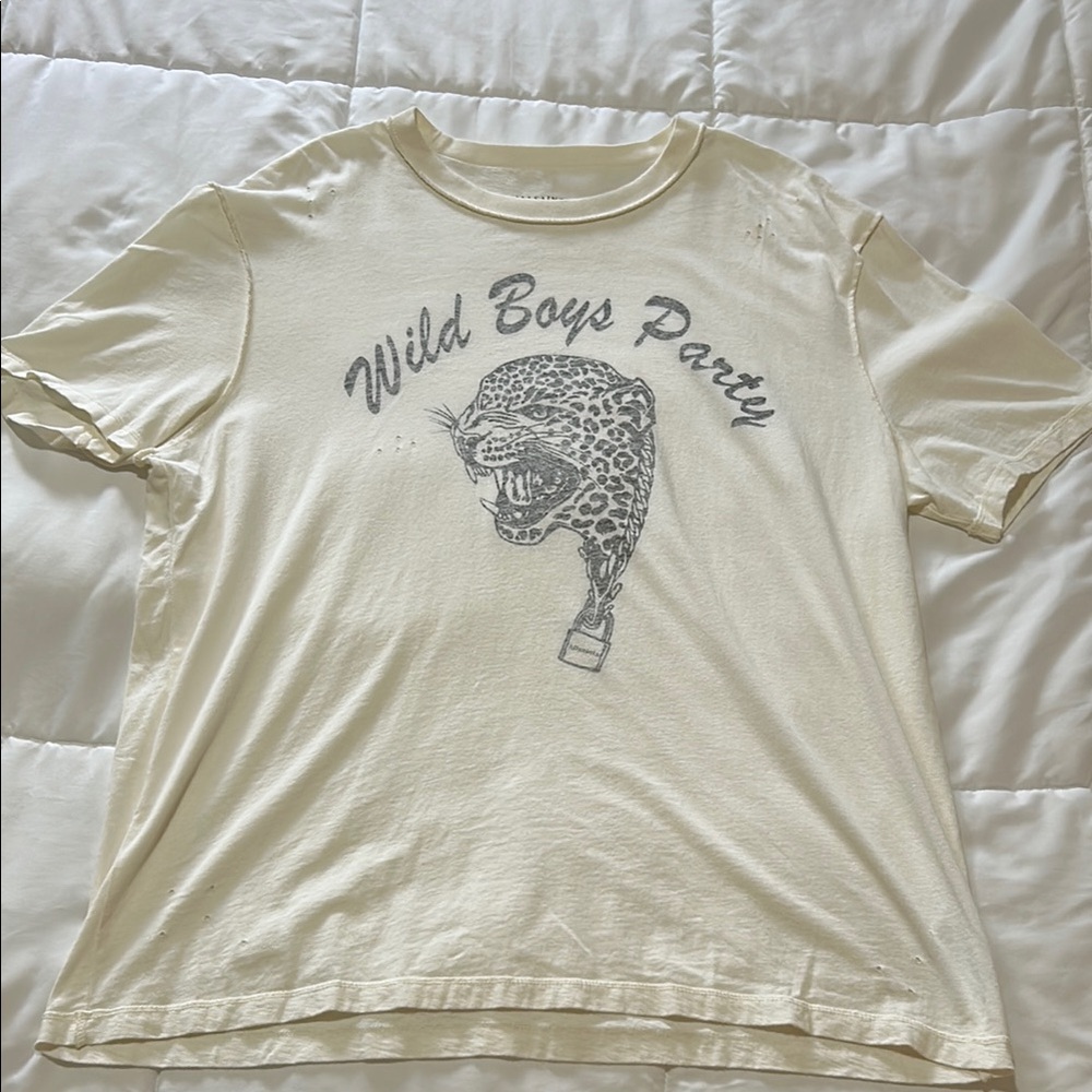 All Saints Cream Graphic Tee